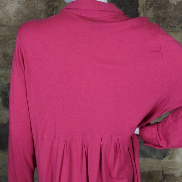 J. Jill pink button up cotton & modal shirt size XL Long Line Soft Long Sleeve - Picture 6 of 12